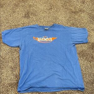 Blue BDGA Graphic T-Shirt with Orange White Design